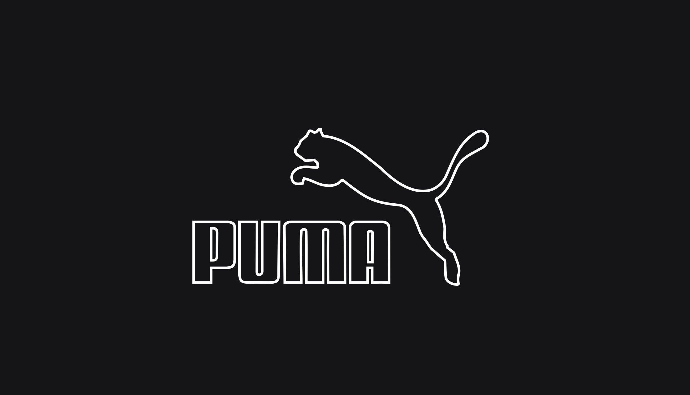 Logo Puma sfondo scuro, 2241x1284 alta risoluzione, Desktop