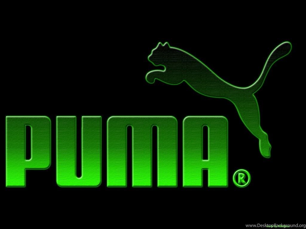 Logo Puma verde su nero, 1024x768 HD, PC