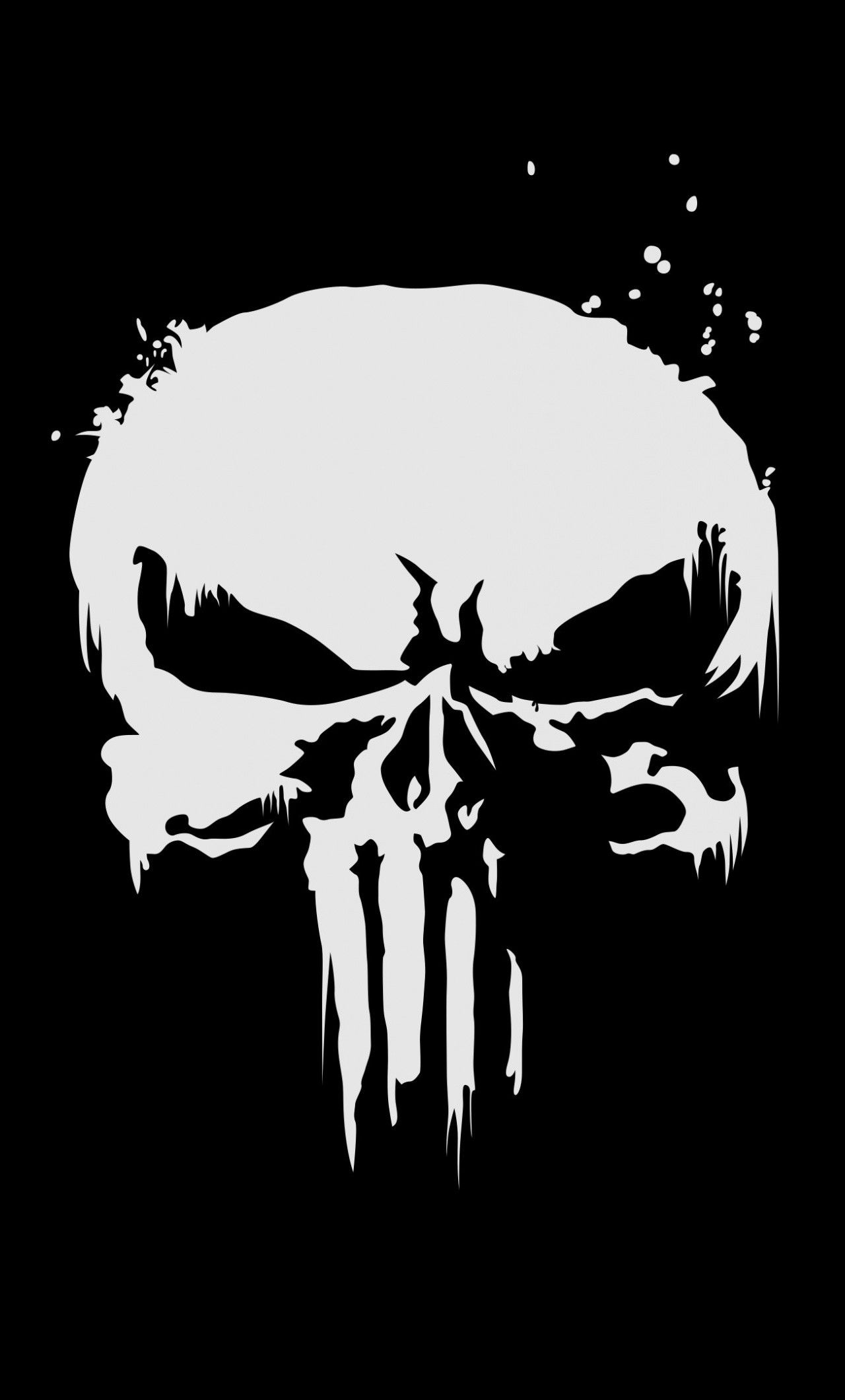 Teschio Punisher bianco nero, Frank Castle, 1280x2120 Full HD Verticale, iPhone Pro Max