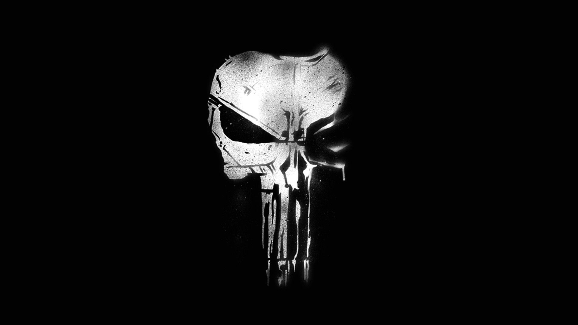 Teschio Punisher su nero, 1920x1080 Full HD 1080p, Desktop