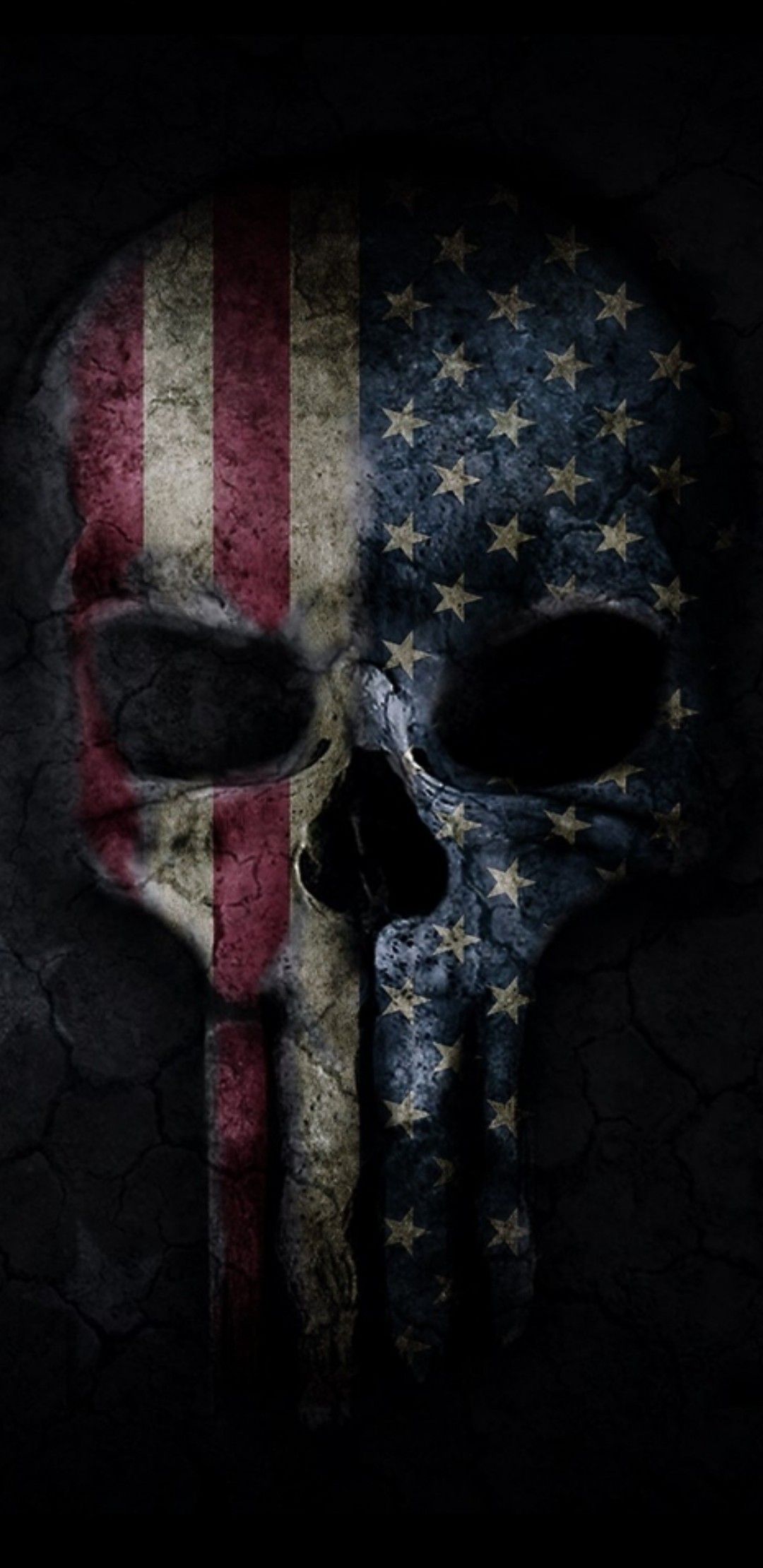 Teschio Punisher bandiera americana, 1080x2220 Verticale, iPhone Air