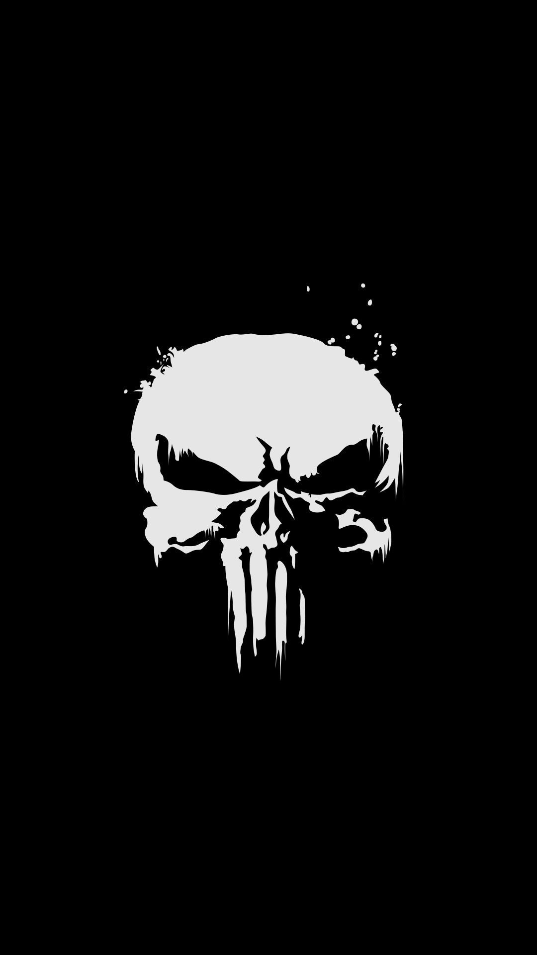 Teschio Punisher su nero, Frank Castle, 1080x1920 Verticale, iPhone Pro