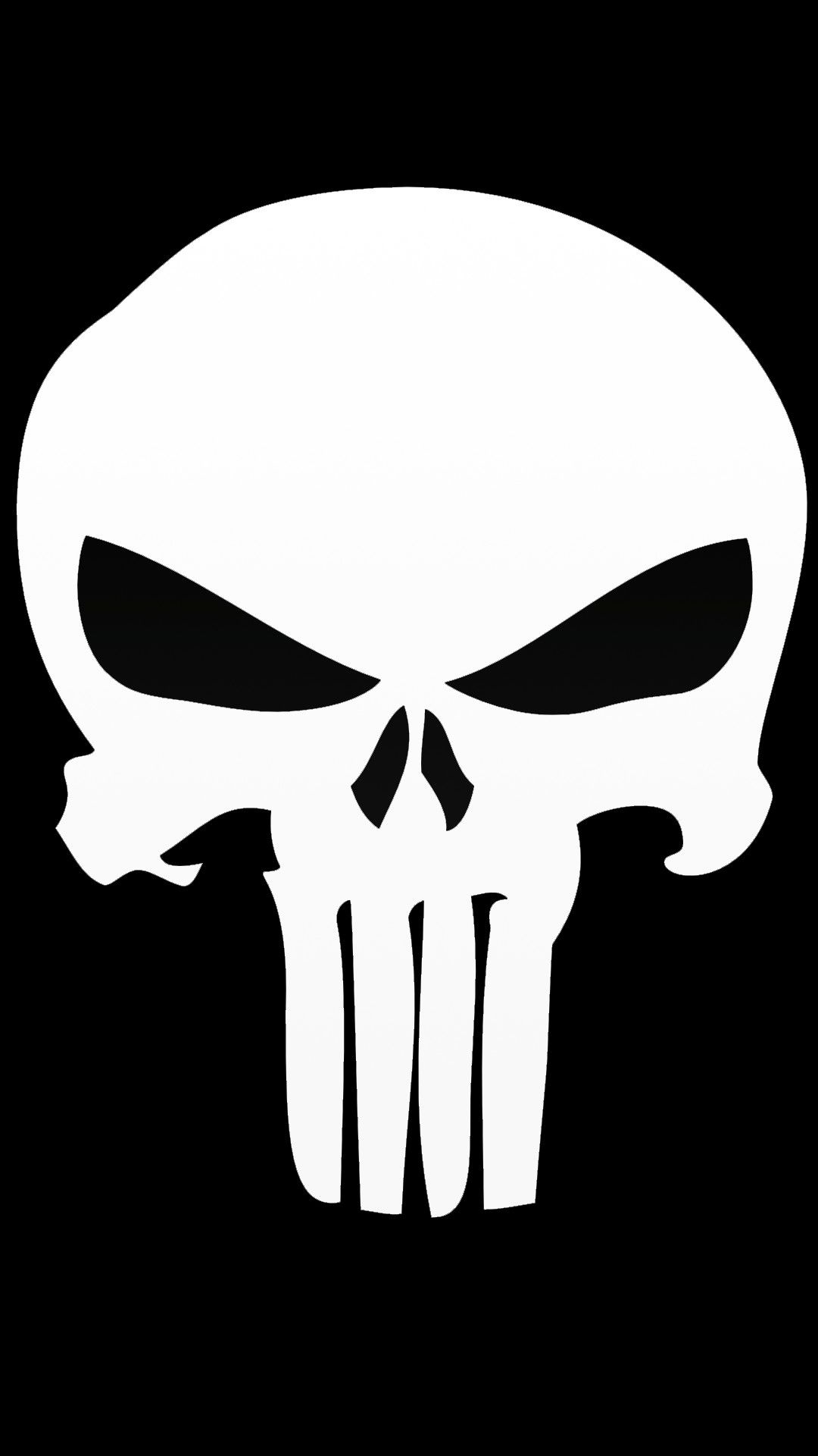 Teschio Punisher bianco nero, 1080x1920 Verticale, iPhone Air