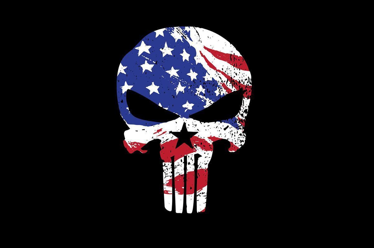 Teschio Punisher bandiera americana, 1200x798 HD, Desktop