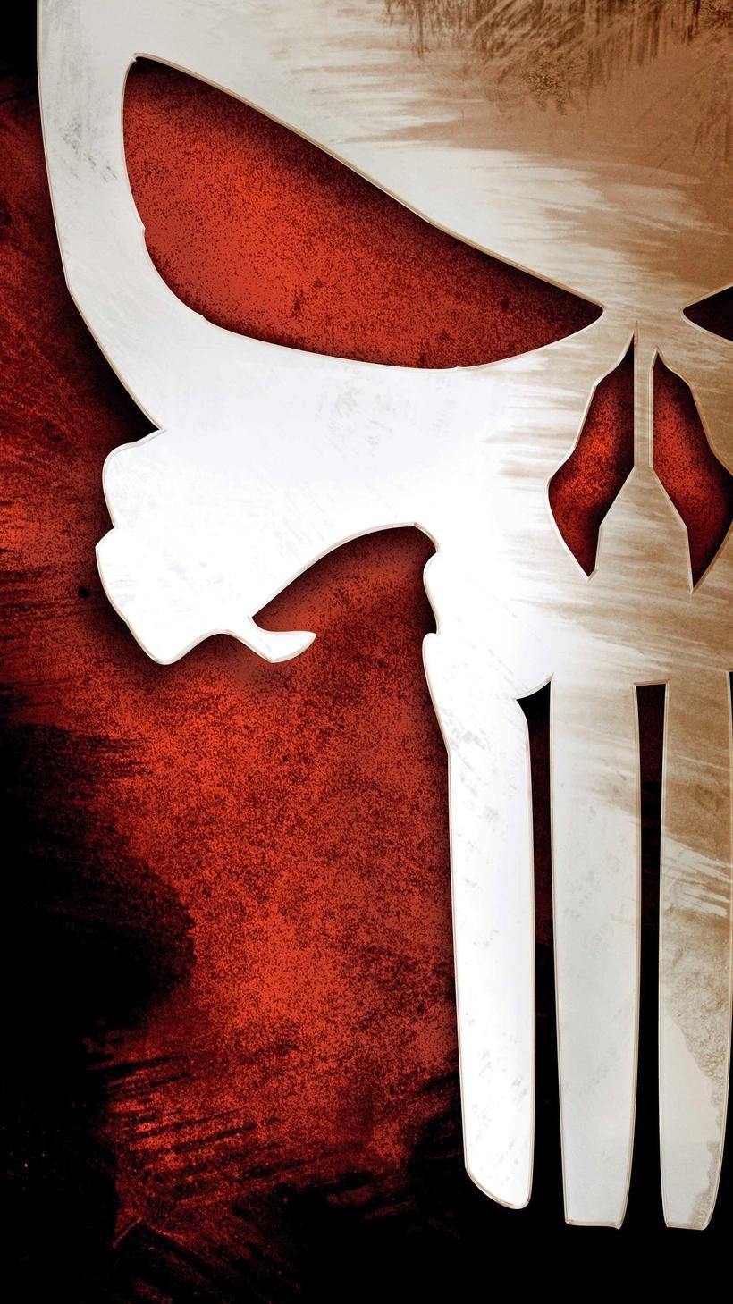 Teschio Punisher logo bianco, 820x1459 Verticale, iPhone Pro Max