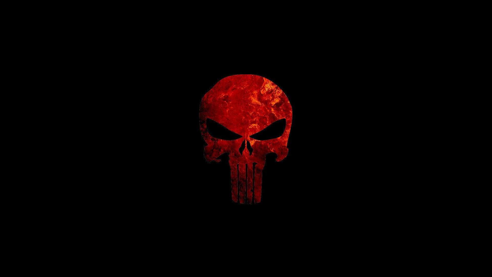 Teschio Punisher rosso sfondo nero, 1920x1080 Full HD 1080p, PC
