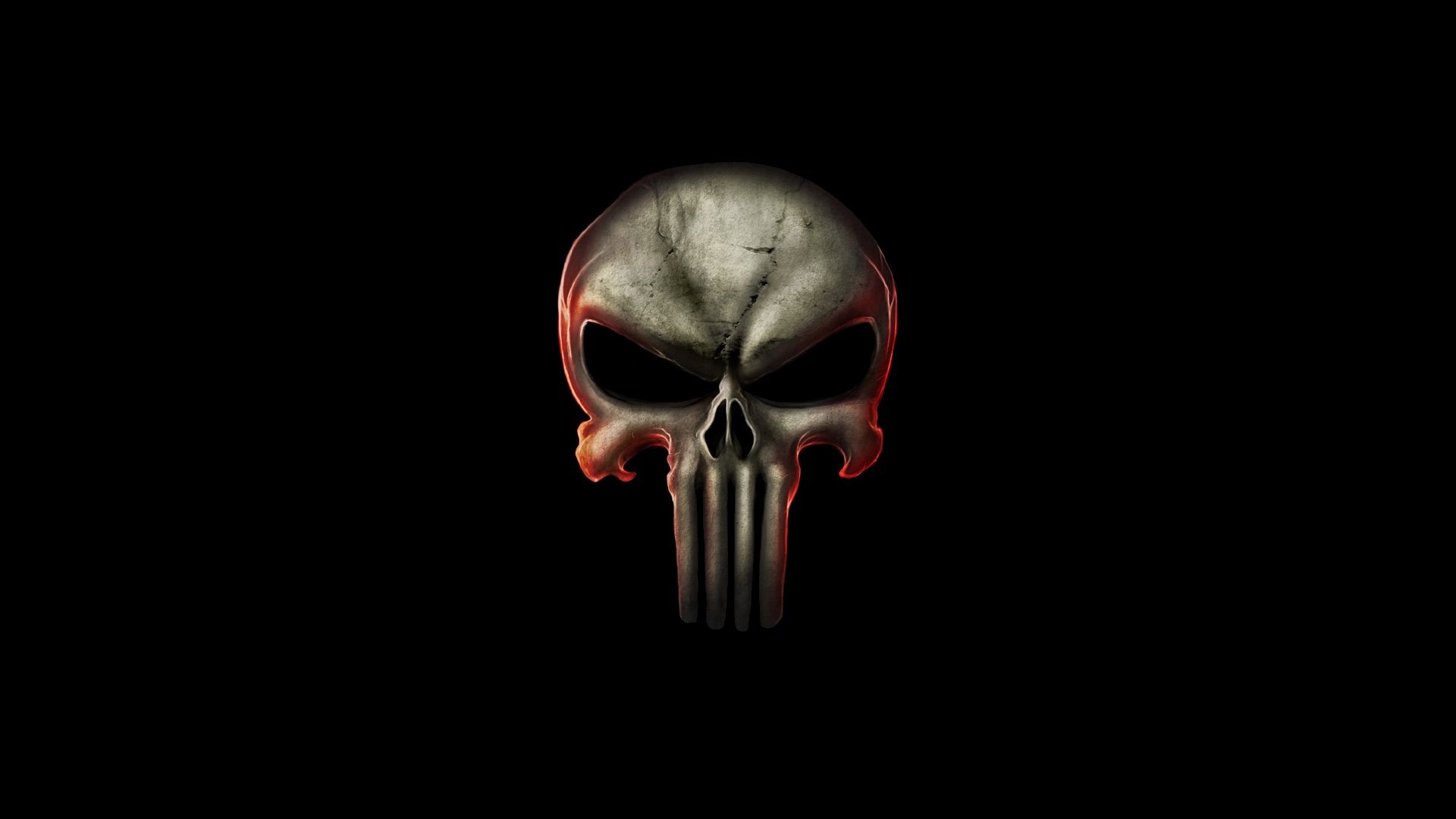 Teschio Punisher su nero, 1920x1080 Full HD, Desktop