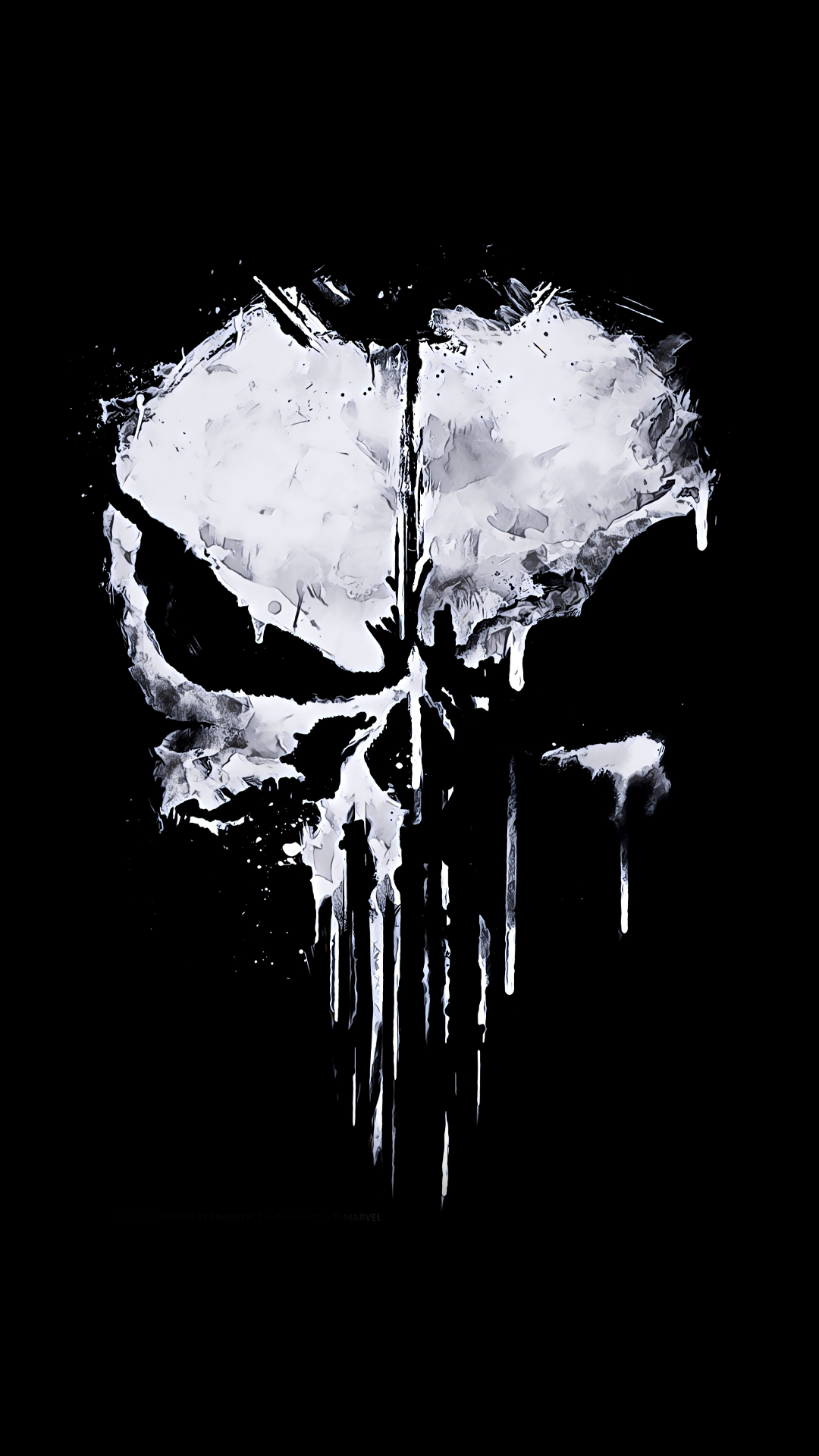 Teschio Punisher bianco nero, Frank Castle, 1080x1920 Full HD Verticale, iPhone Air