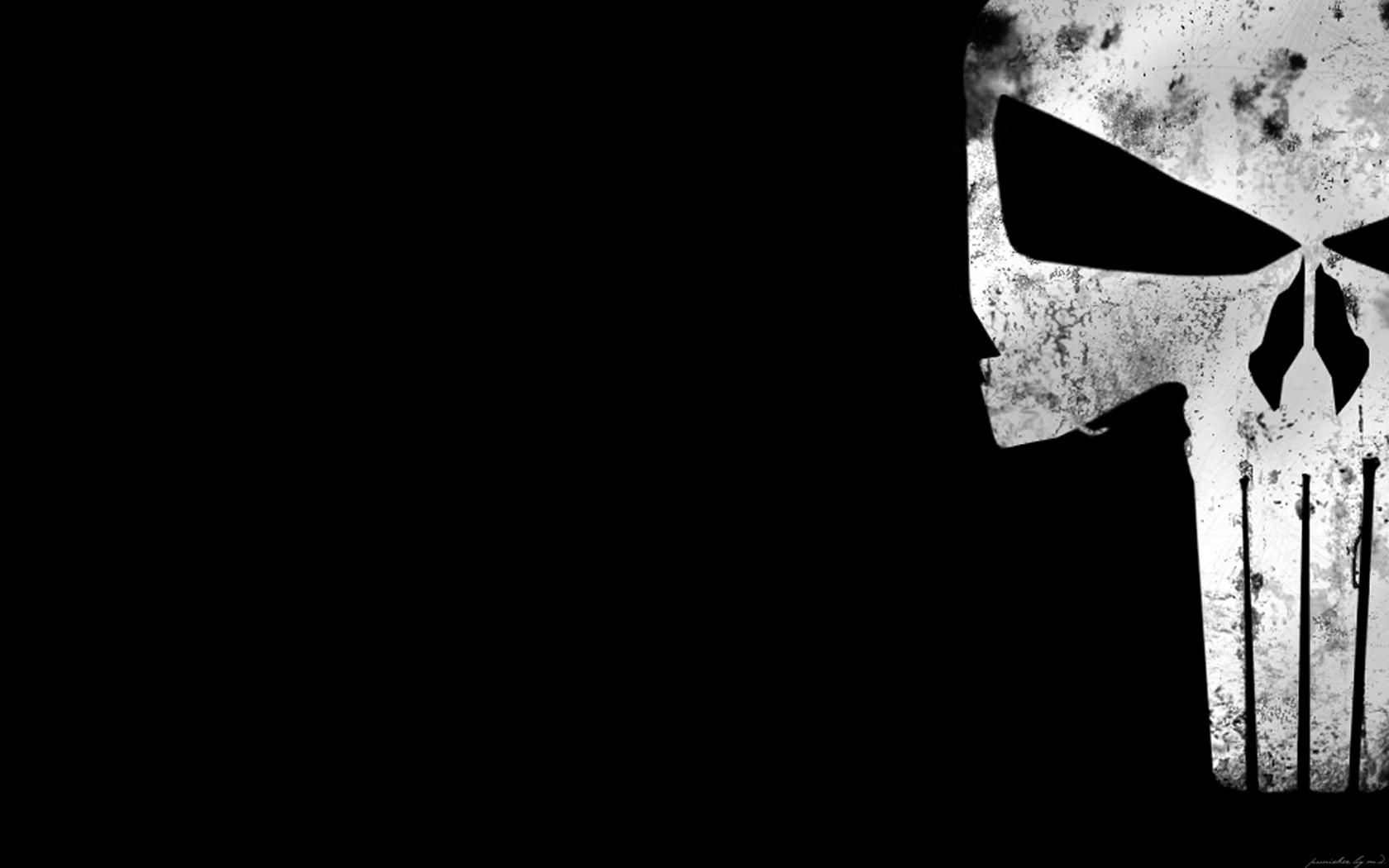 Teschio Punisher bianco e nero, 1680x1050 900p, Desktop