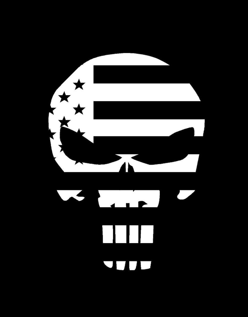 Teschio Punisher bandiera americana, 993x1269 Full HD Verticale, iPhone Air