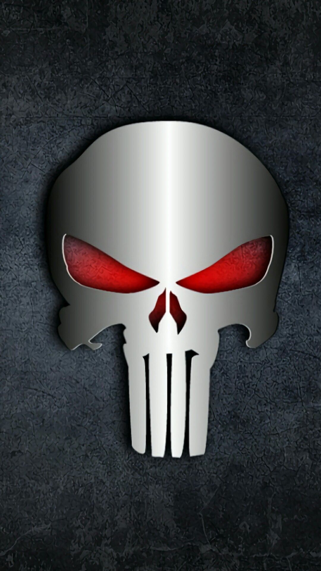 Teschio Punisher argento occhi rossi, 1080x1920 Verticale, iPhone Pro Max