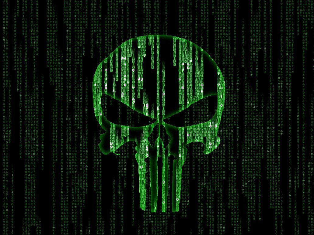 Teschio Punisher effetto Matrix, 1032x774 HD, PC