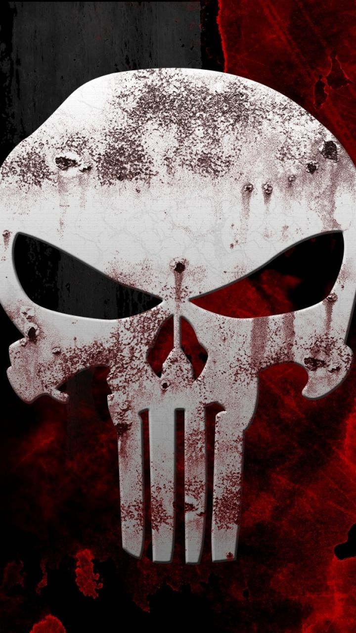 Teschio del Punisher rosso, 720x1280 Verticale, iPhone Air