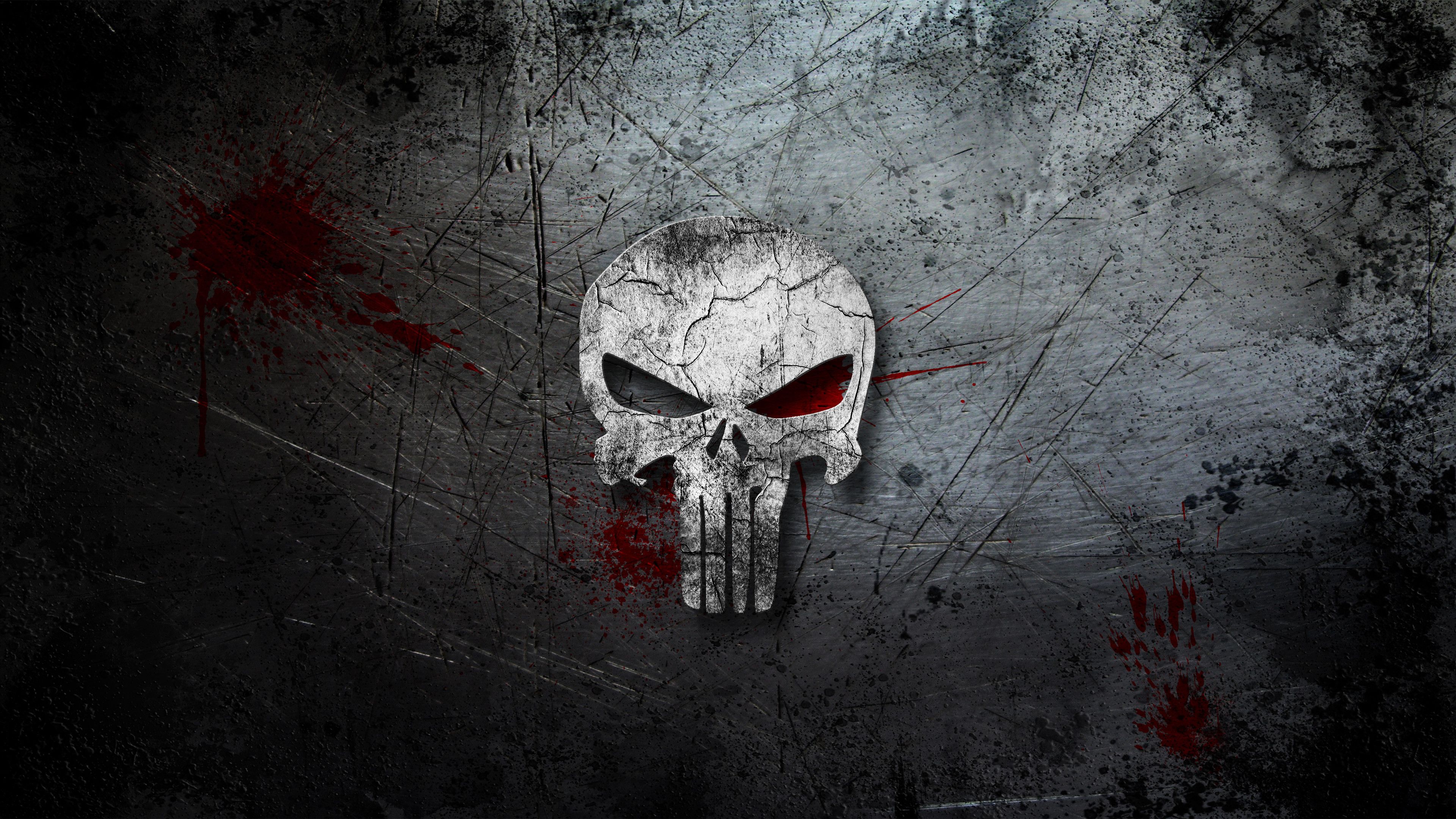 Teschio Punisher grigio scuro, 3840x2160 4K, Desktop 4K