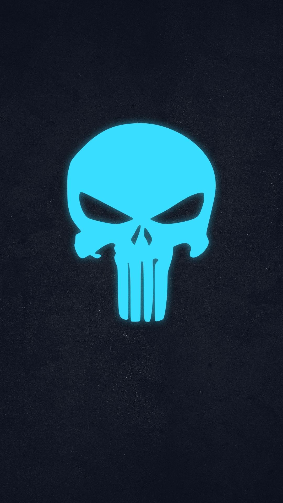 Teschio Punisher blu neon, 1080x1920 Full HD Verticale, iPhone