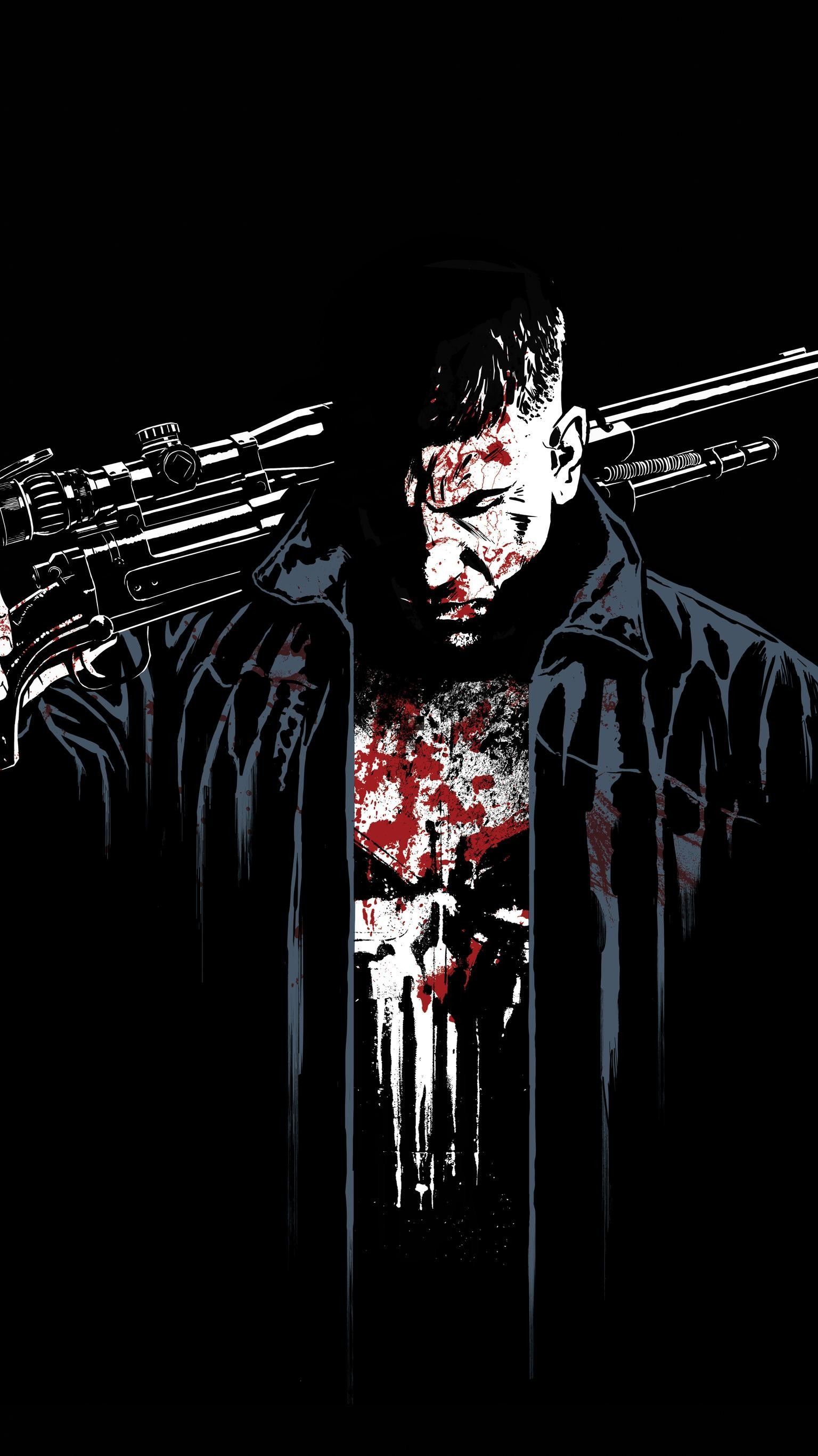 Teschio Punisher con fucile, 1536x2732 Full HD Verticale, iPhone Air