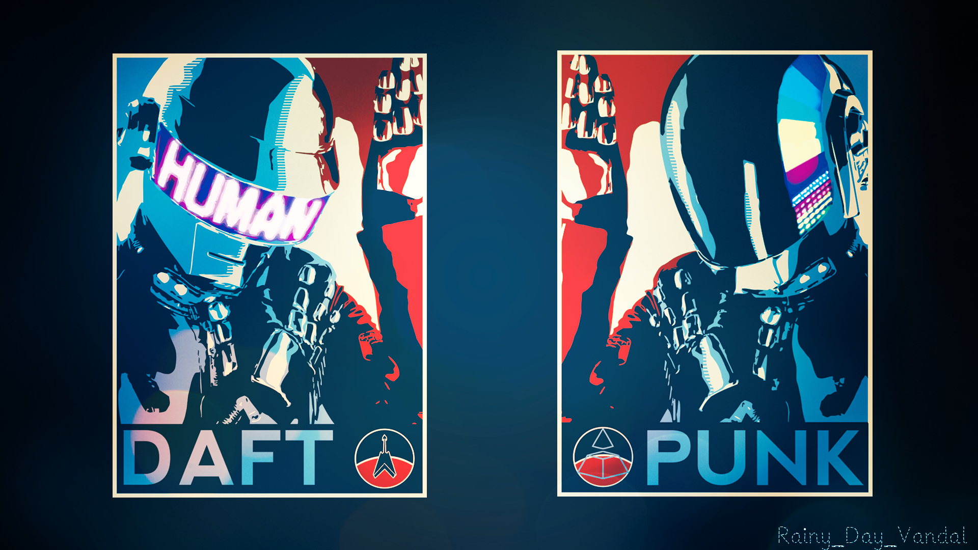 Poster Daft Punk stile propaganda, 1920x1080 Full HD 1080p, Laptop
