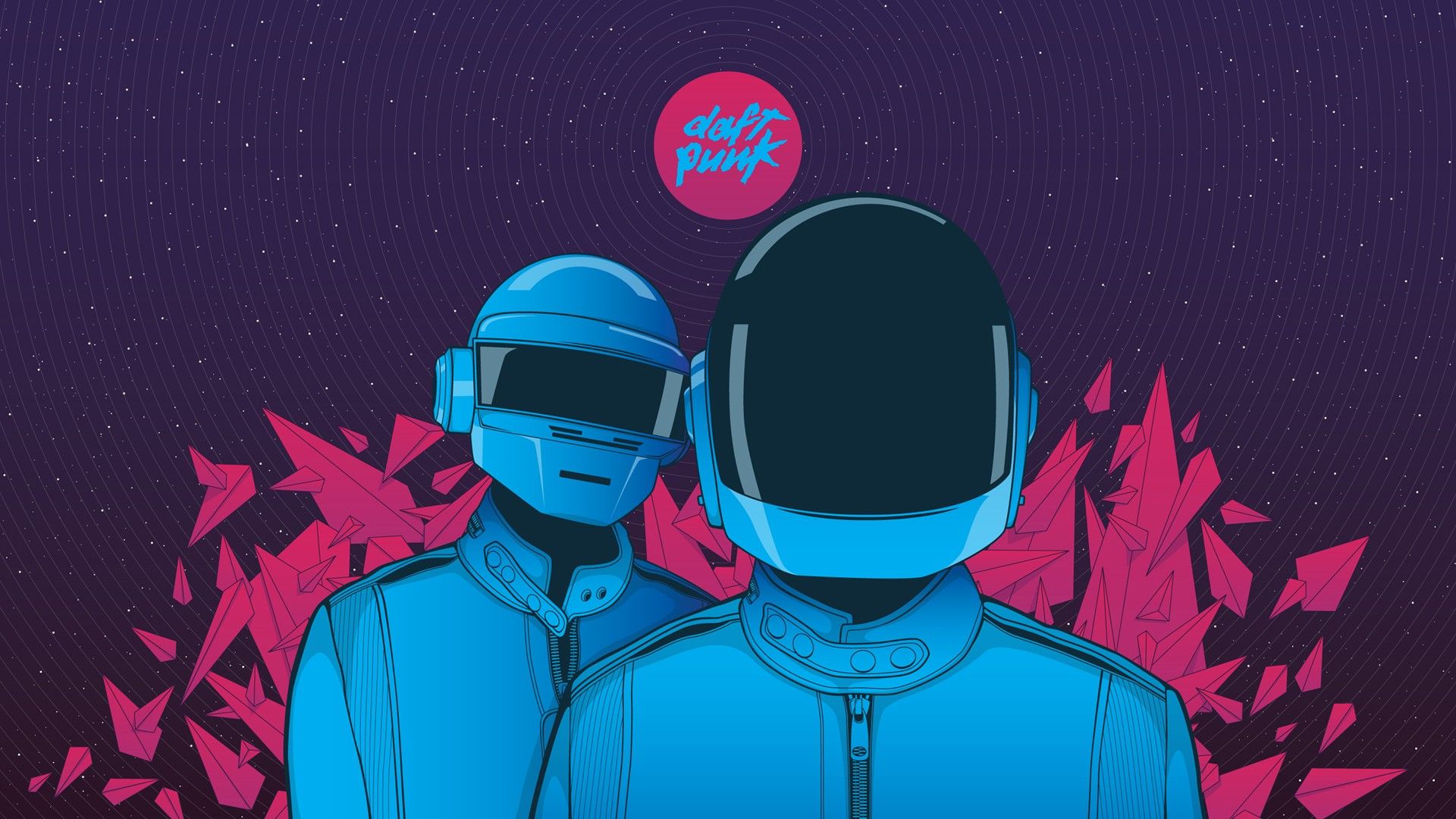 Daft Punk illustrazione robot casco, 1920x1080 Full HD, Desktop