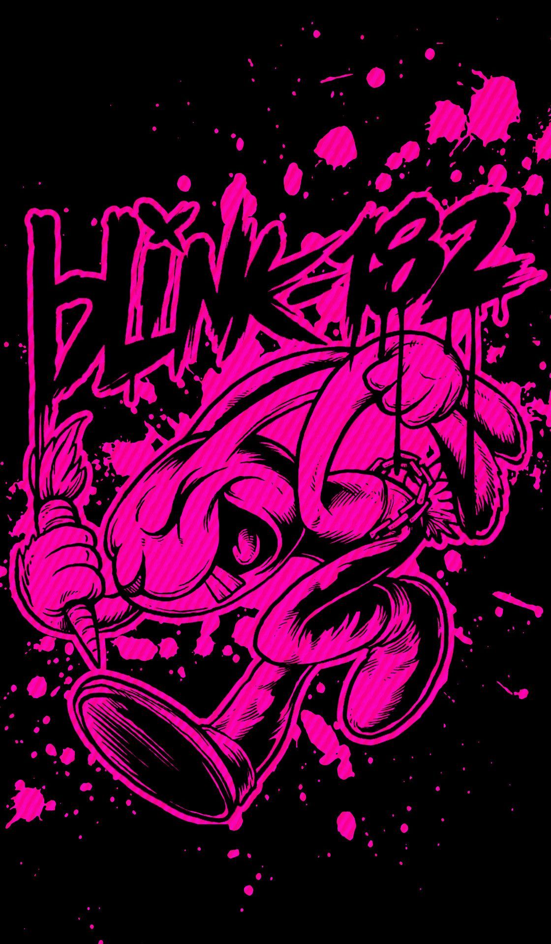 Blink-182 logo rosa graffiti, 1120x1920 Verticale, Telefono