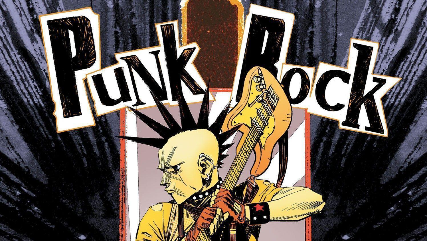 Punk rock chitarrista mohawk illustrazione, 1497x844 HD, Desktop