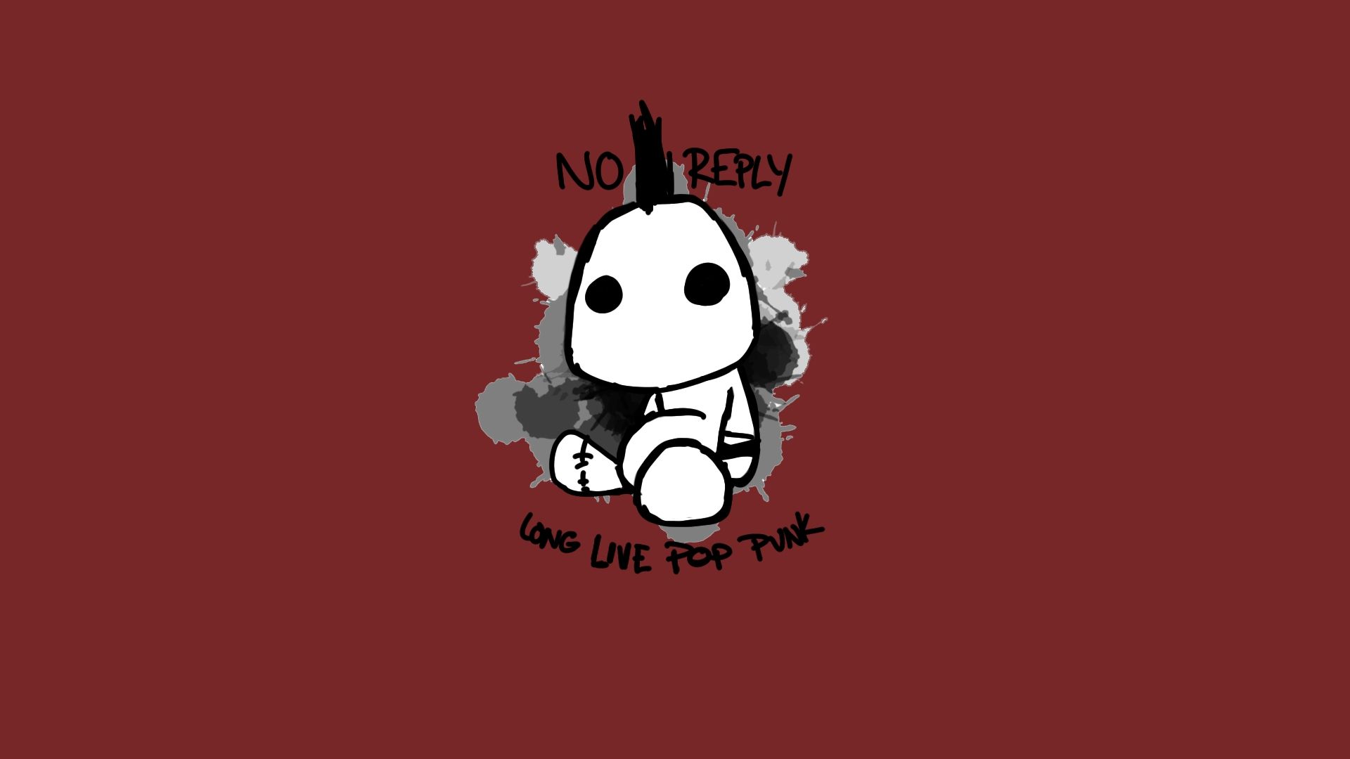 Personaggio bianco stile punk, sfondo rosso, 1920x1080 Full HD, Desktop