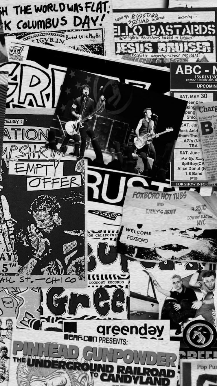 Collage poster punk bianco nero, 750x1334 Full HD Verticale, iPhone