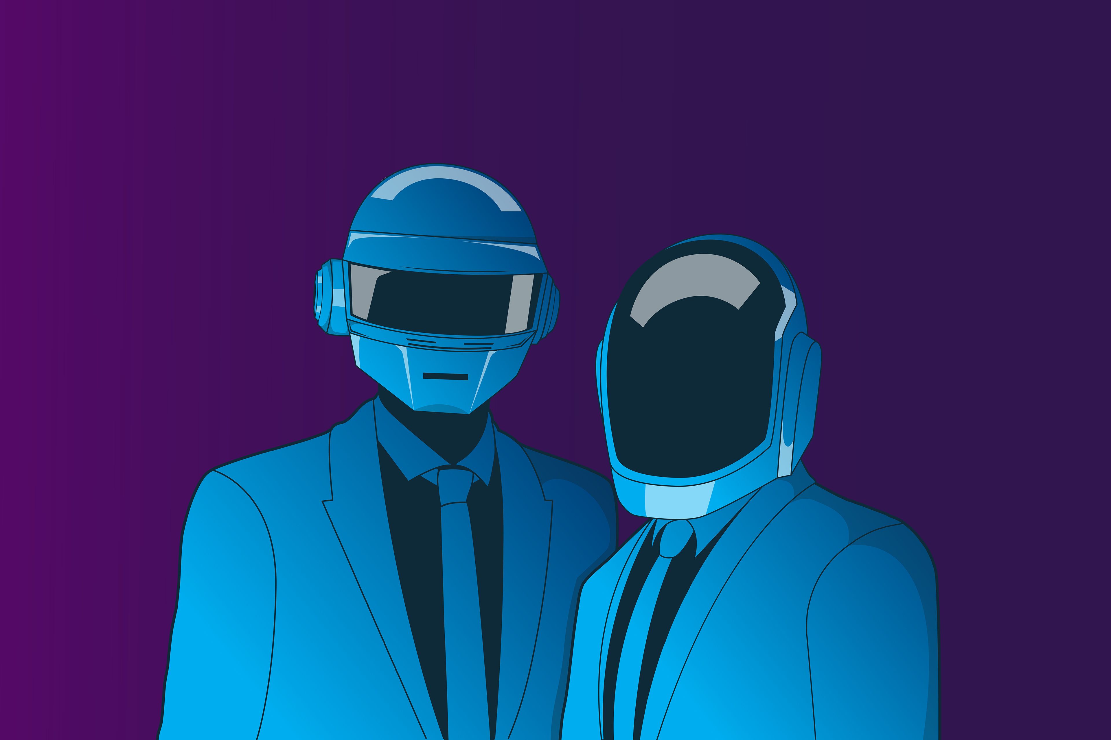 Daft Punk illustrazione blu, 3840x2560 4K Ultra HD, Smart TV 4K