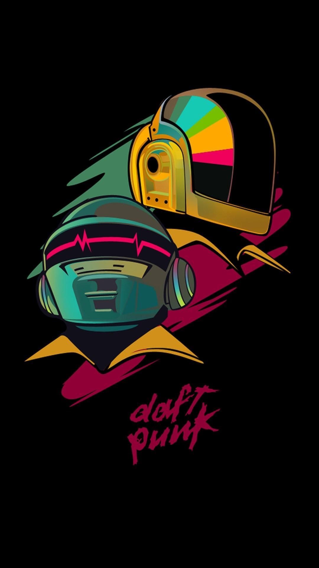 Daft Punk caschi colorati, 1080x1920 Full HD Verticale, iPhone