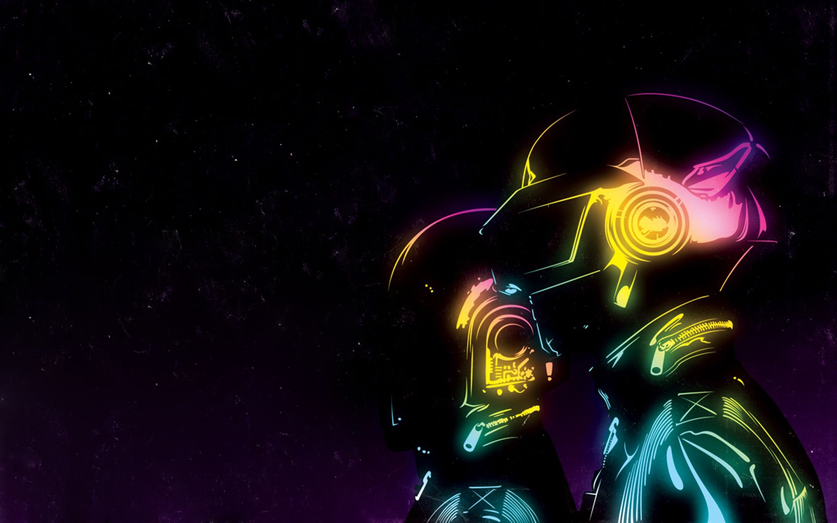 Daft Punk caschi neon, 1680x1050 HD Ready, Desktop