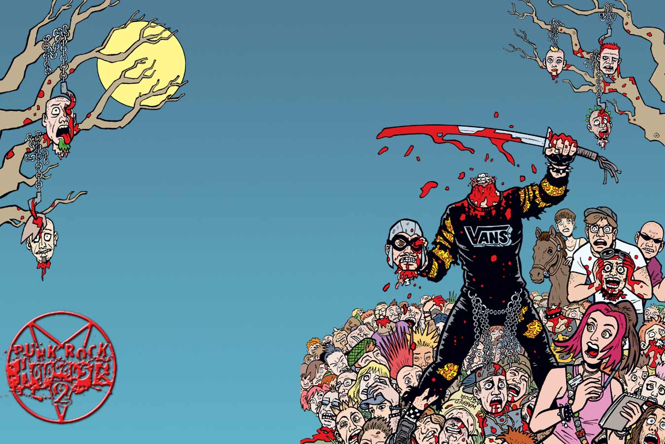 Illustrazione punk rock horror teschi, 1349x900 720p, PC