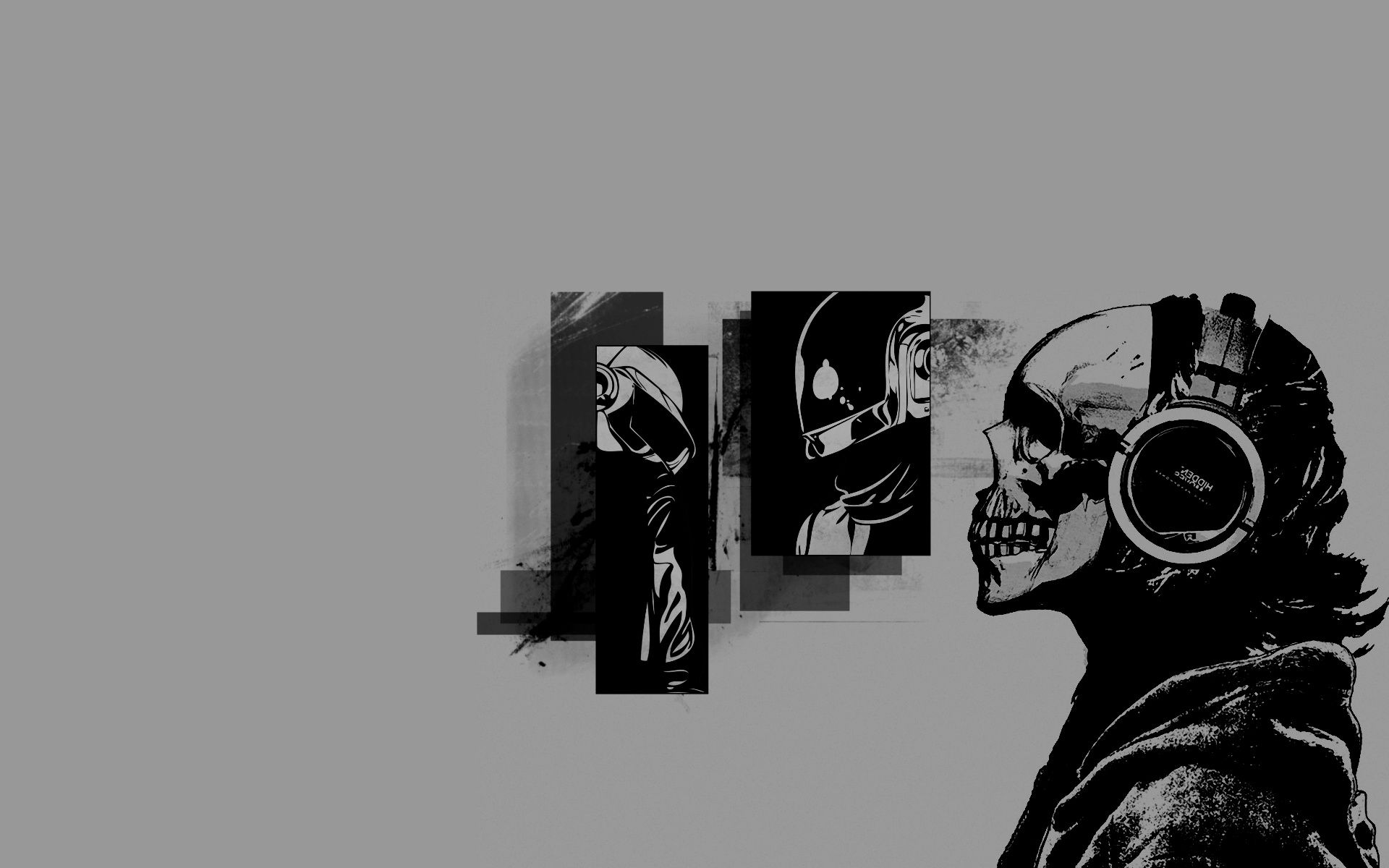 Teschio con cuffie, arte punk, 1920x1200 Full HD+, PC