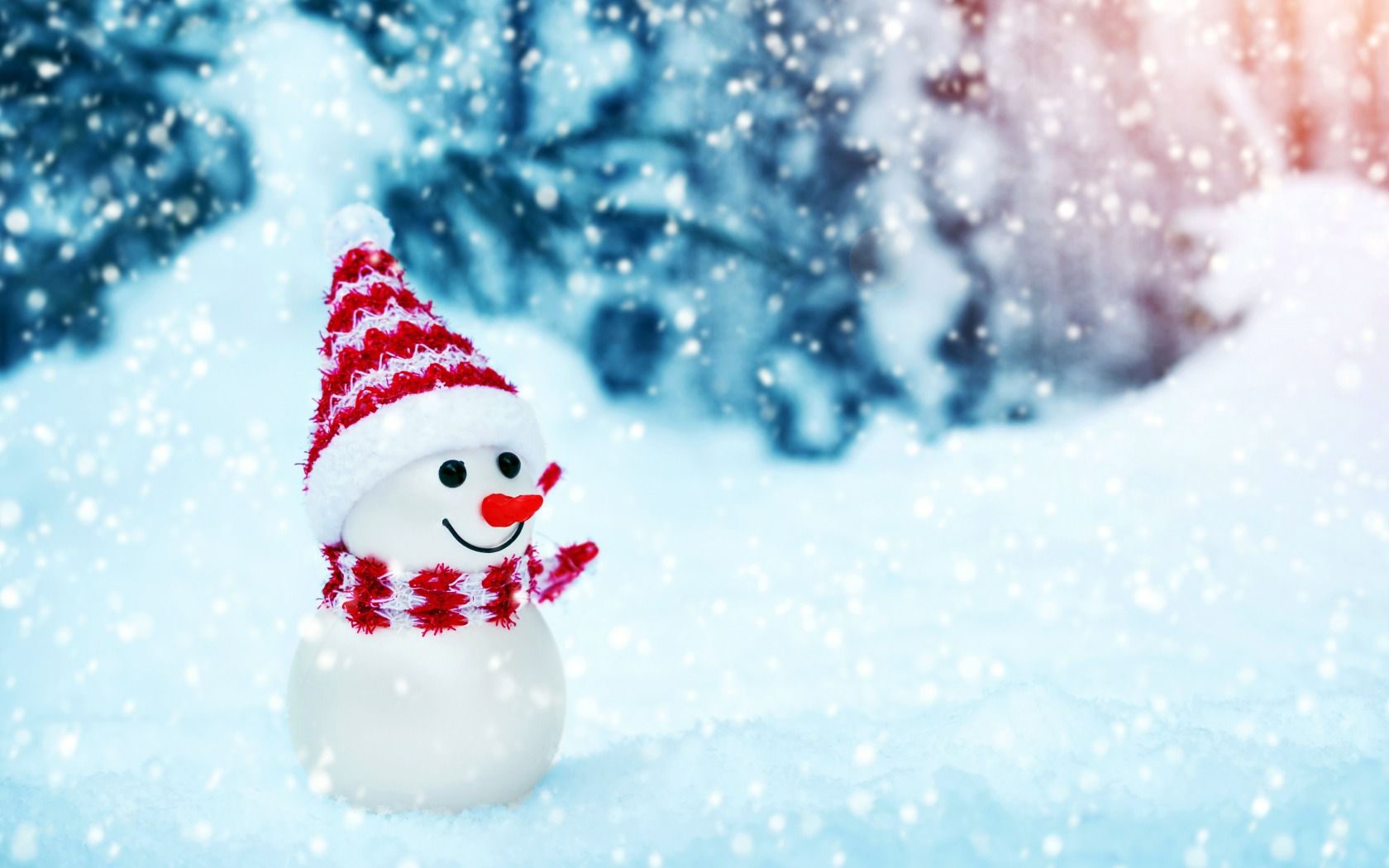 Pupazzo di neve con cappello rosso, 1680x1050 900p, PC