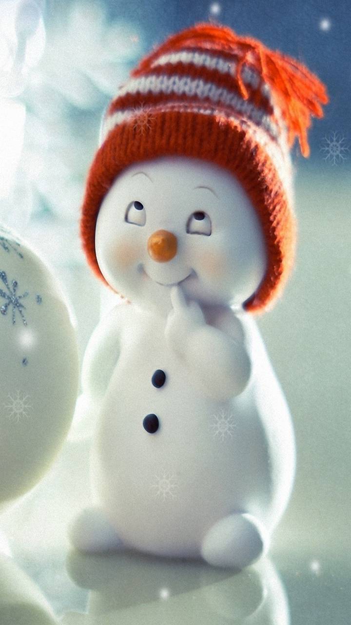 Pupazzo di neve con cappello rosso, 720x1280 Verticale, OnePlus