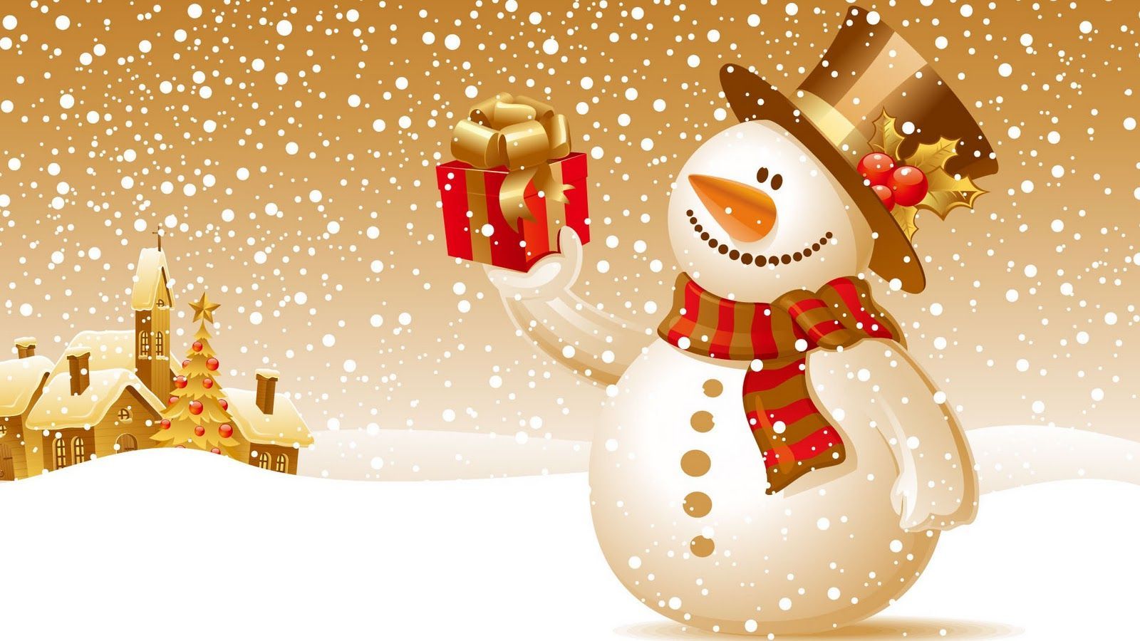 Pupazzo di neve con cappello, 1600x900 HD Ready, Desktop