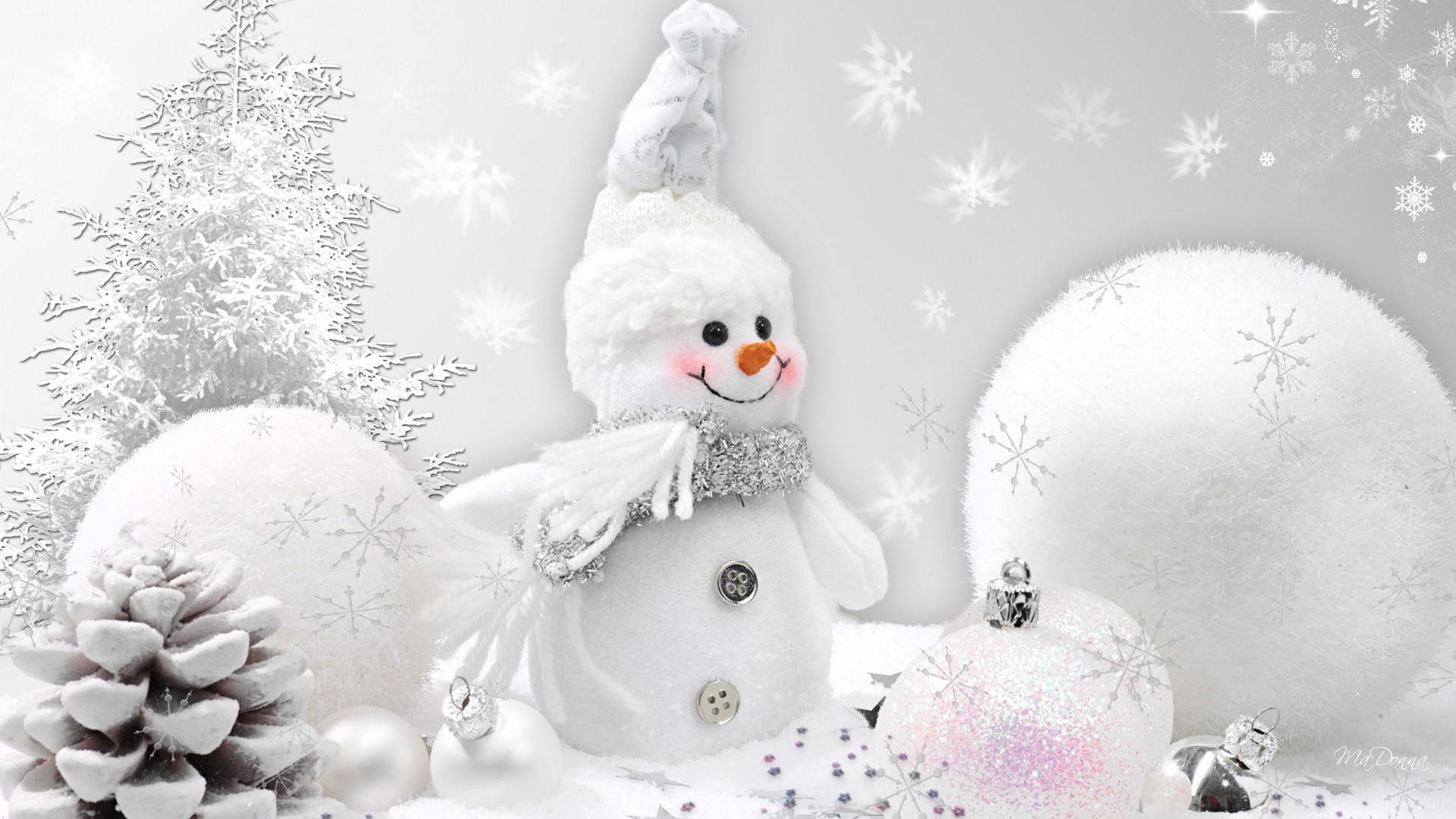 Pupazzo di neve bianco natalizio, 1920x1080 Full HD, Desktop