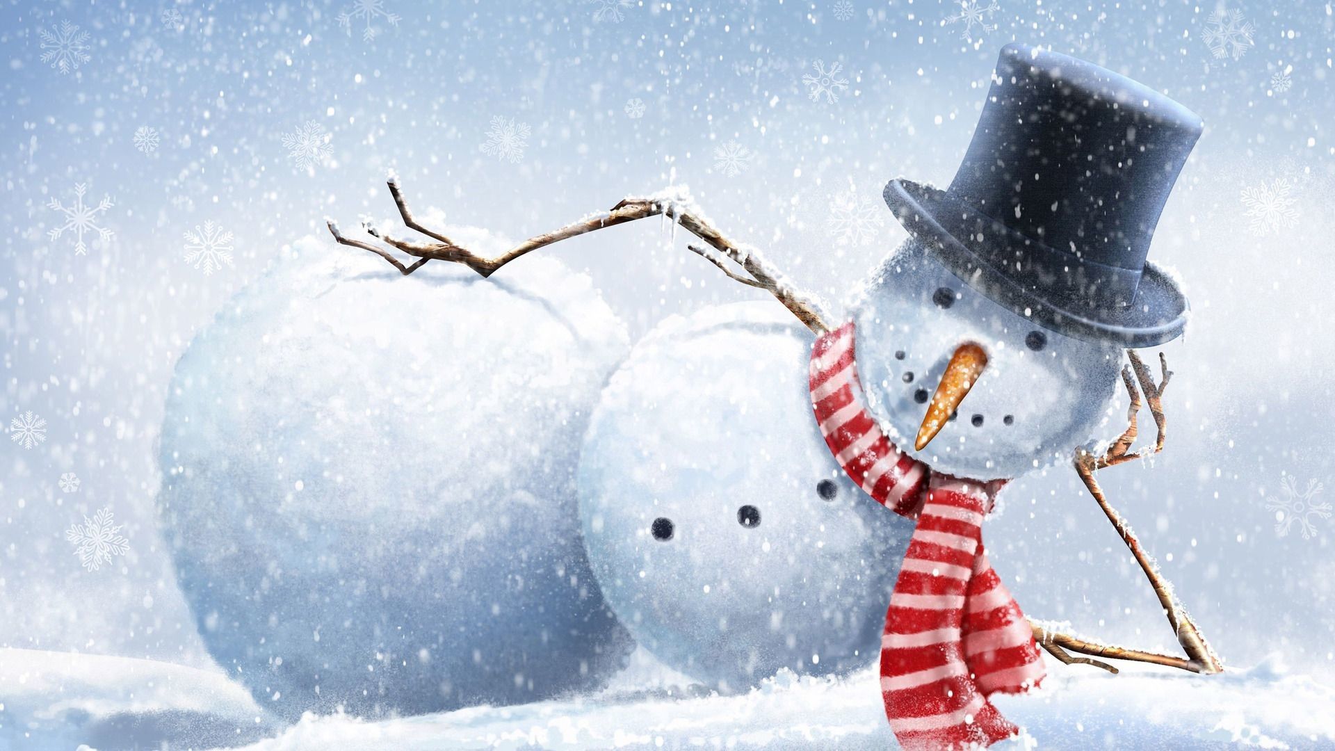 Pupazzo di neve con cilindro, 1920x1080 Full HD 1080p, Desktop