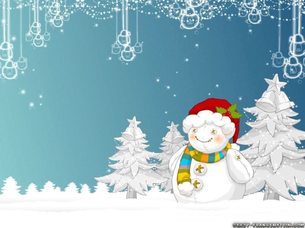 Pupazzo di neve natalizio cartoon, 1024x768 HD, Desktop