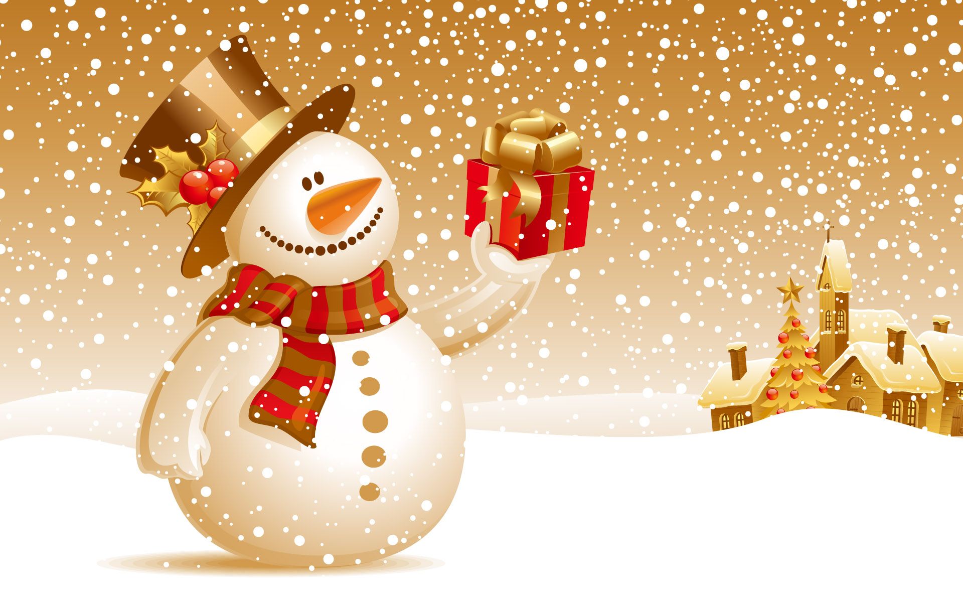 Pupazzo di neve con regalo natalizio, 1920x1200 Full HD+, PC Desktop