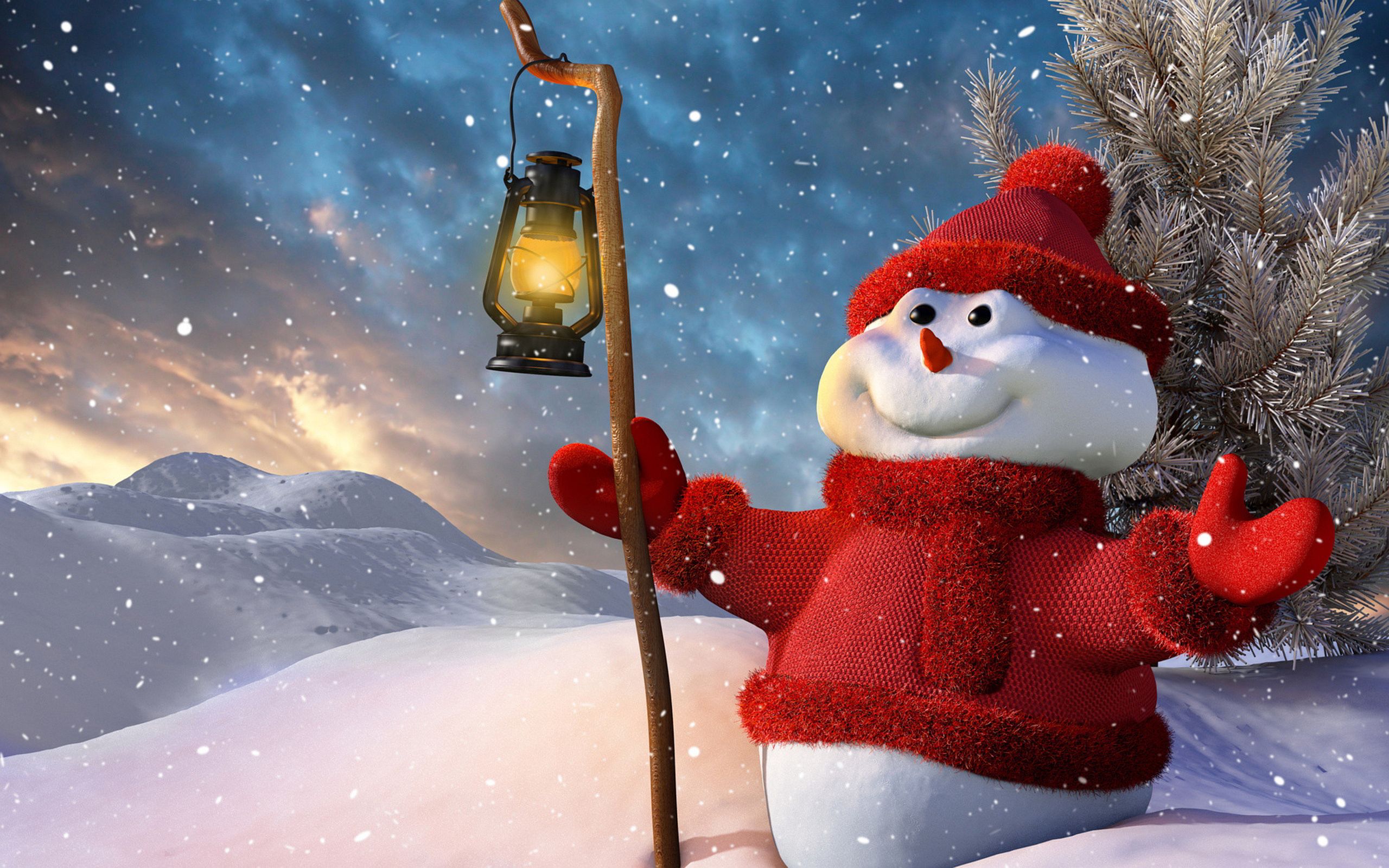 Pupazzo di neve con lanterna, 2560x1600 WQXGA, MacBook Pro