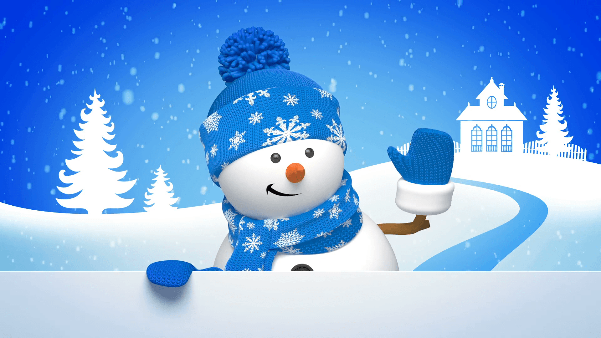 Pupazzo di neve natalizio blu, 1920x1080 1080p, Desktop