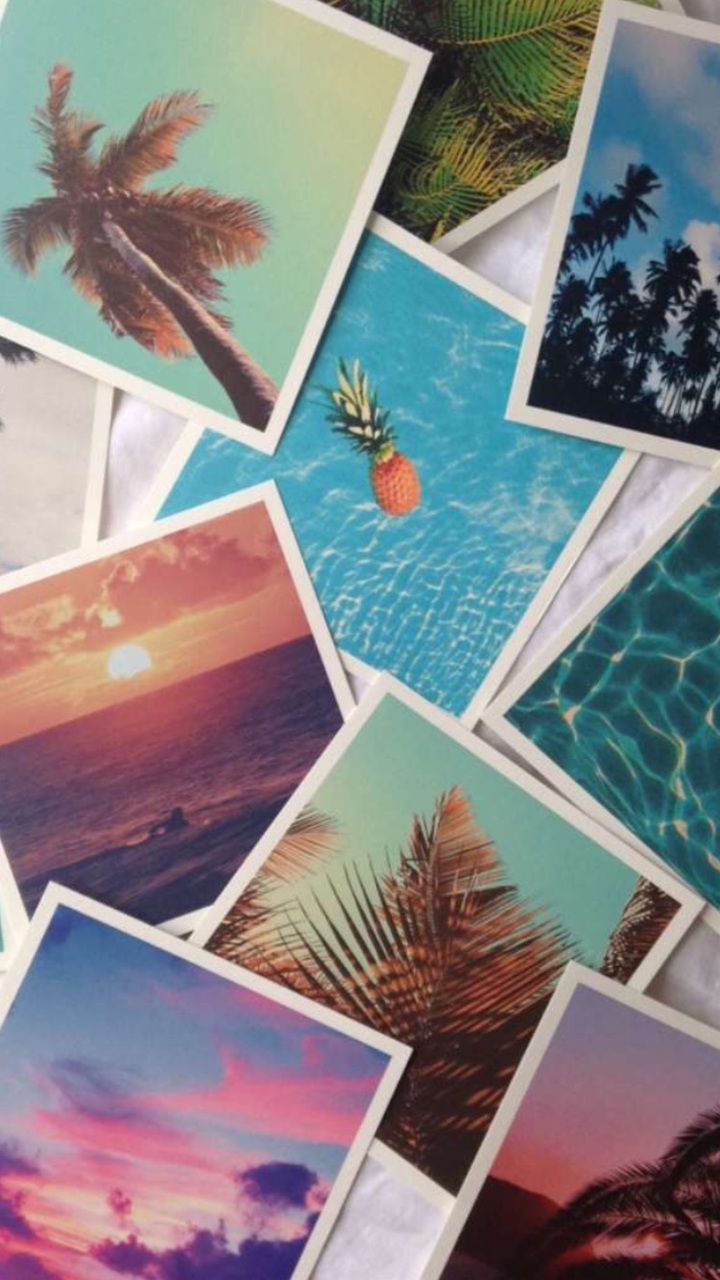 Collage foto tropicali spiaggia, 720x1280 Verticale, Telefono