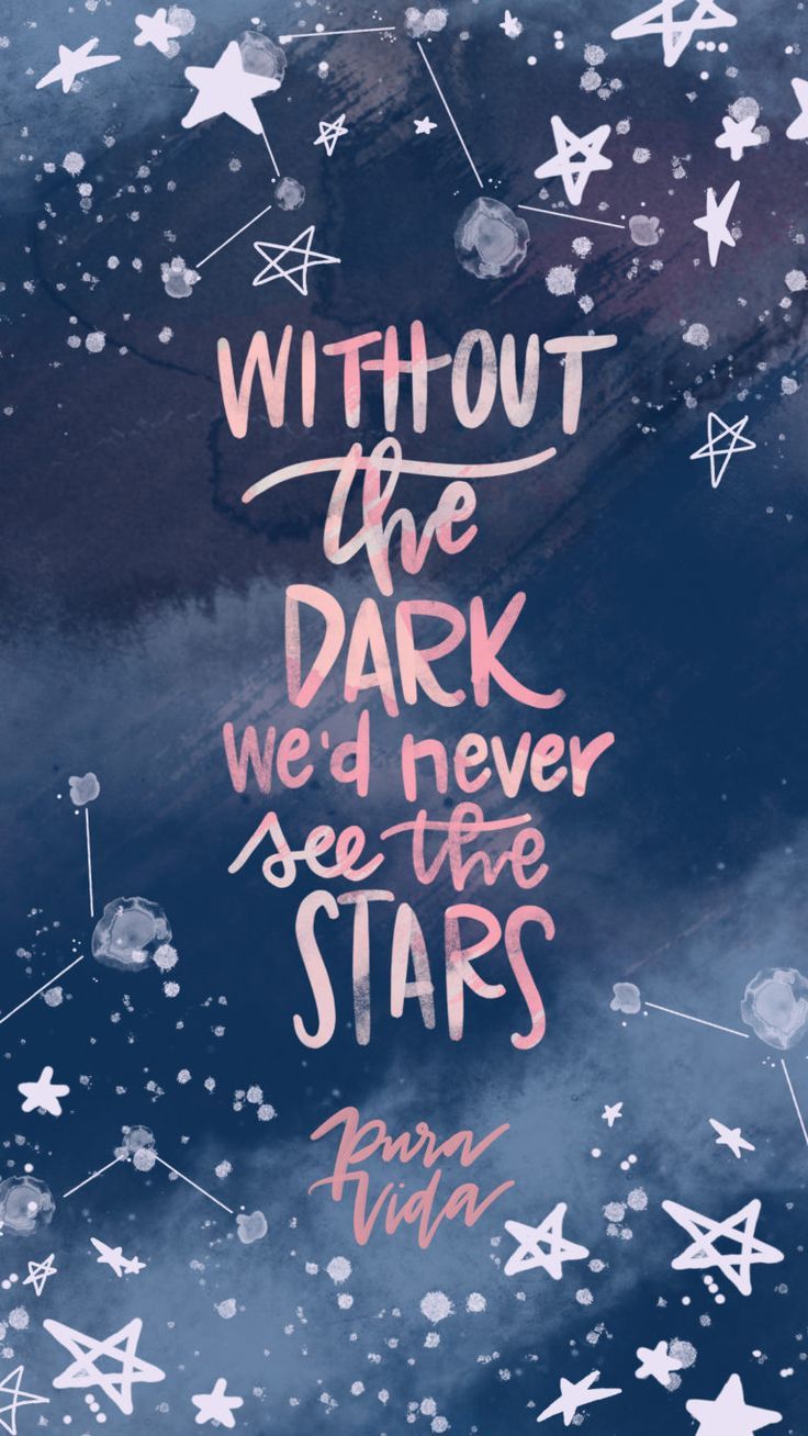 Frase motivazionale stelle notturne, 736x1308 Full HD Verticale, iPhone
