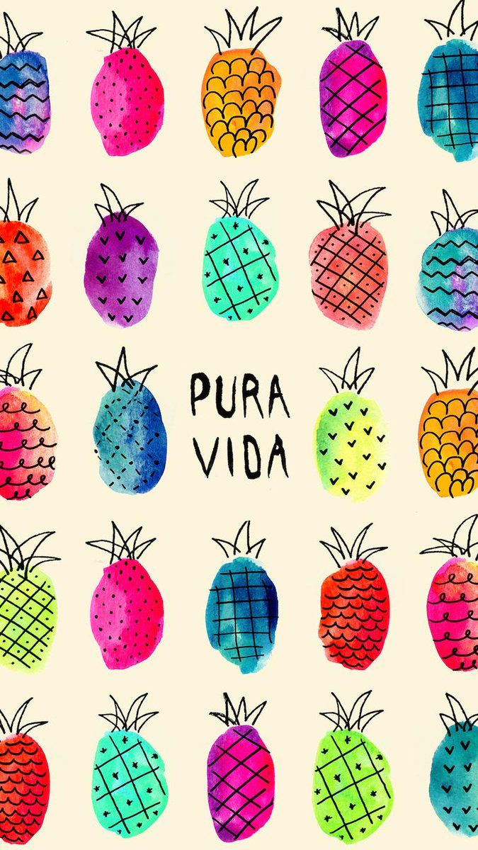 Ananas colorati pattern acquerello, 675x1200 Verticale, Xiaomi