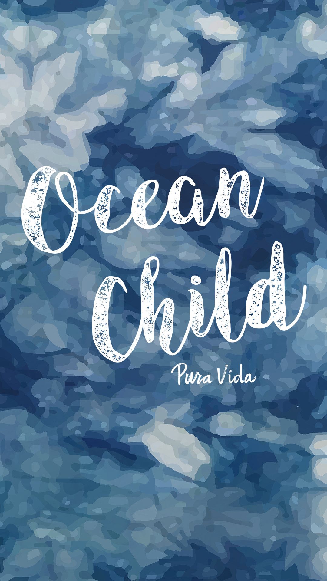 Ocean Child scritta blu acqua, 1080x1920 Verticale, Samsung Galaxy