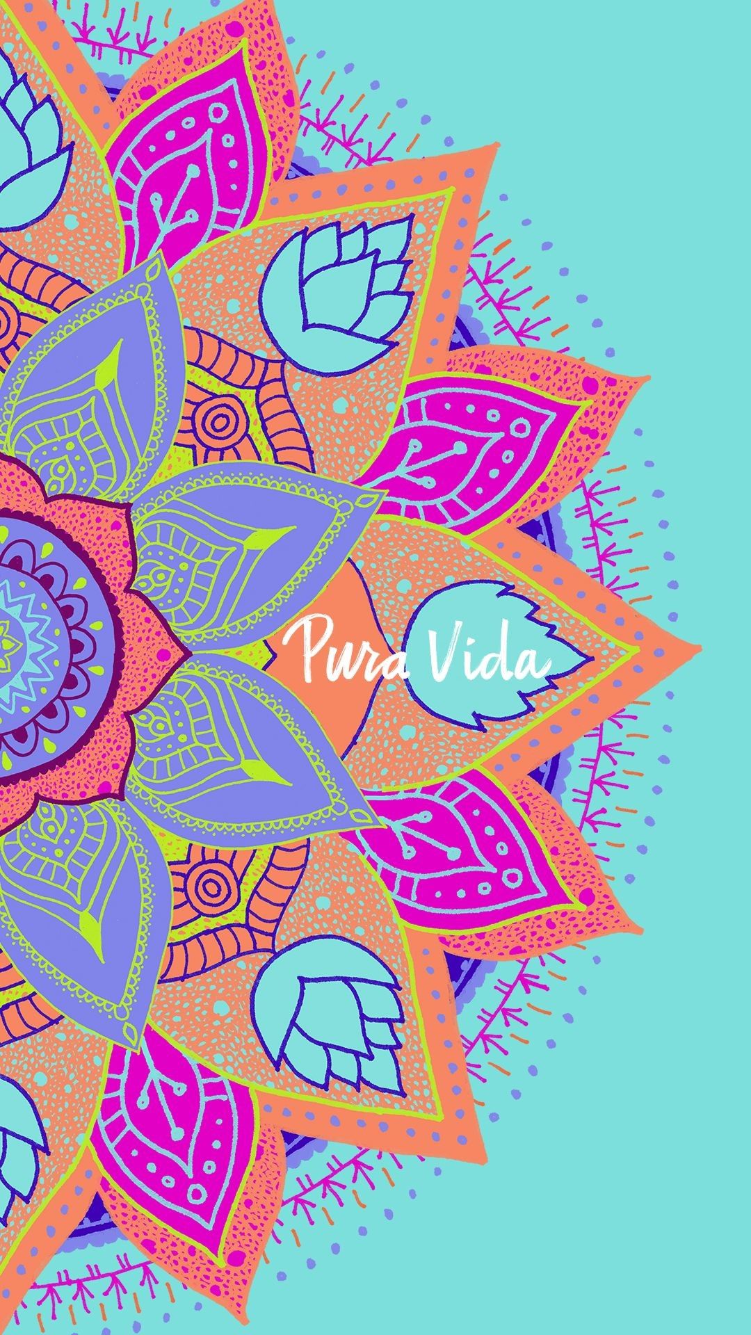 Mandala colorato su sfondo turchese, 1080x1920 Full HD Verticale, Smartphone