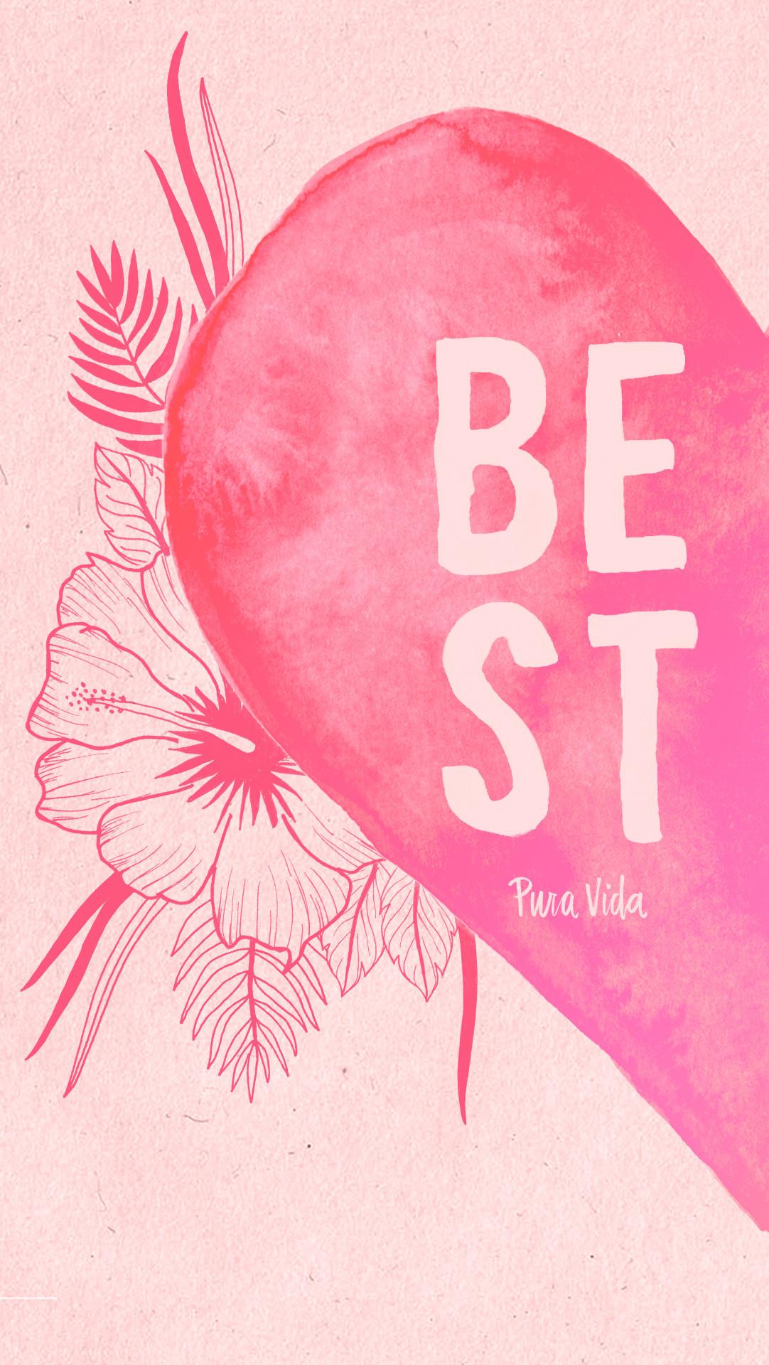 Cuore rosa con scritta BEST, 1082x1920 Verticale, Telefono