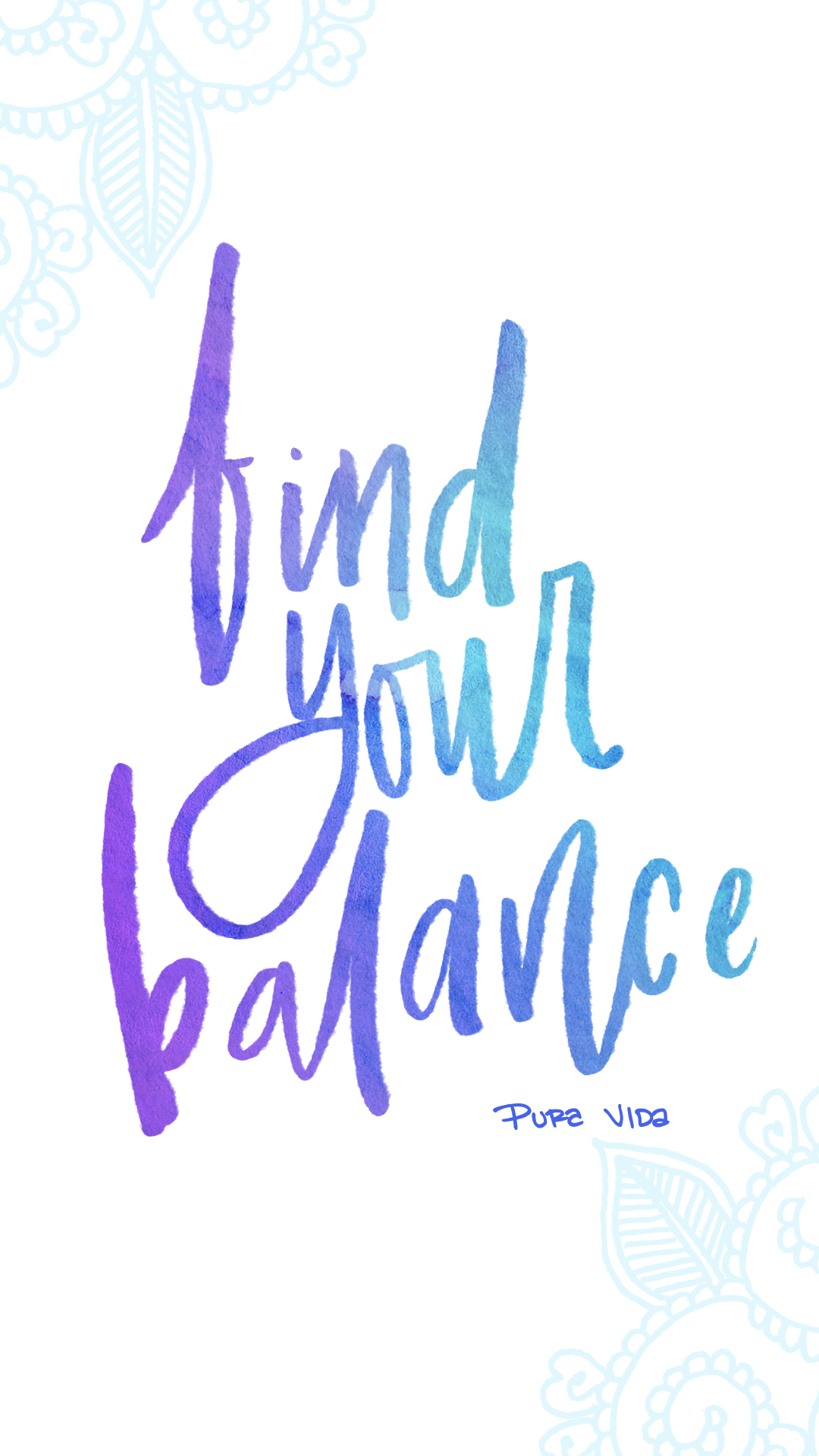 Scritta acquerello Find Your Balance, 1080x1920 Verticale, Mobile