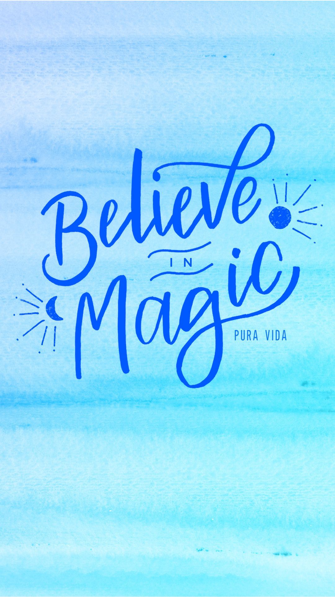 Scritta Believe in Magic blu, 1080x1921 Verticale, Mobile
