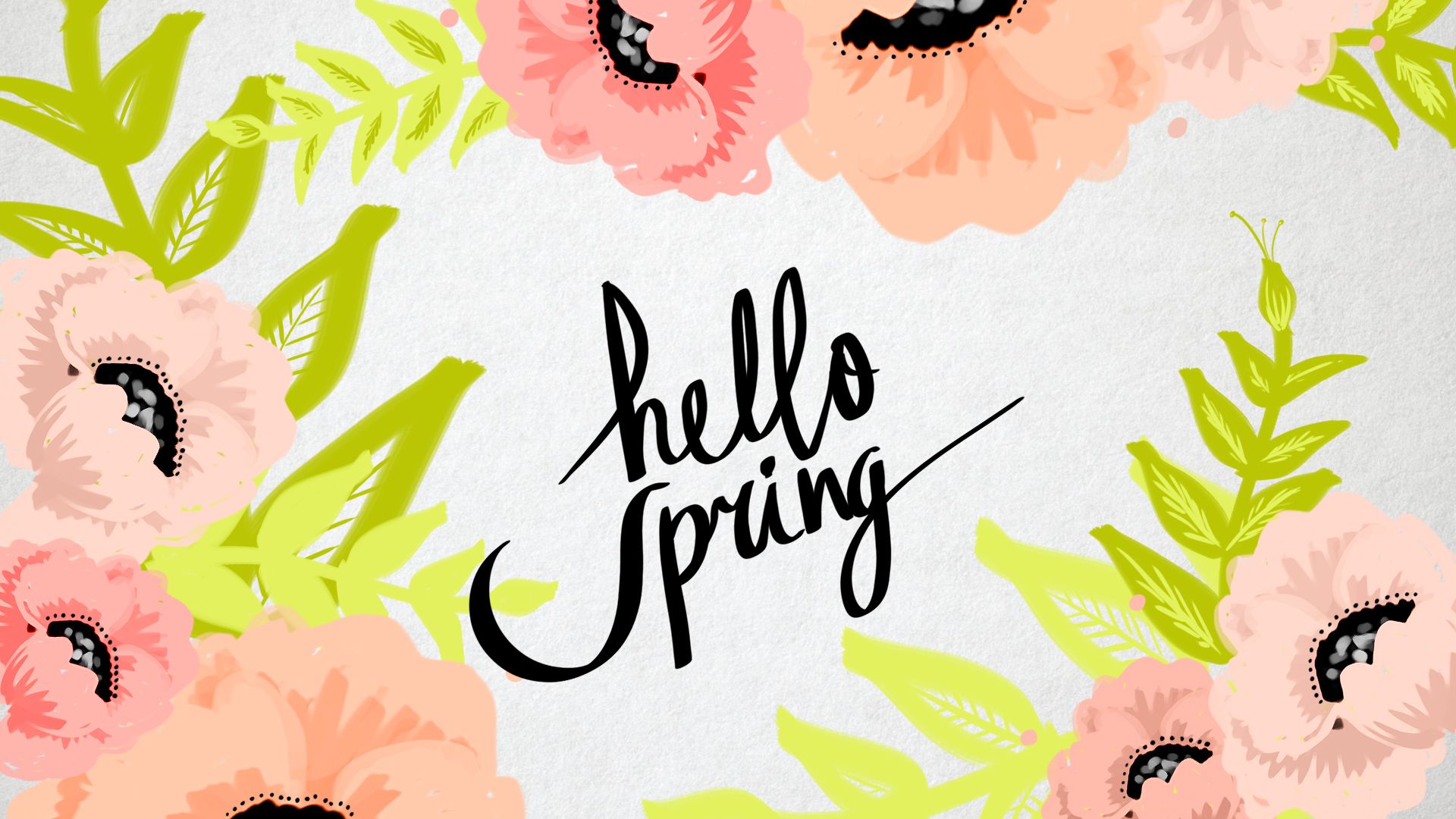 Fiori acquerello Hello Spring, 1920x1080 Full HD 1080p, Desktop