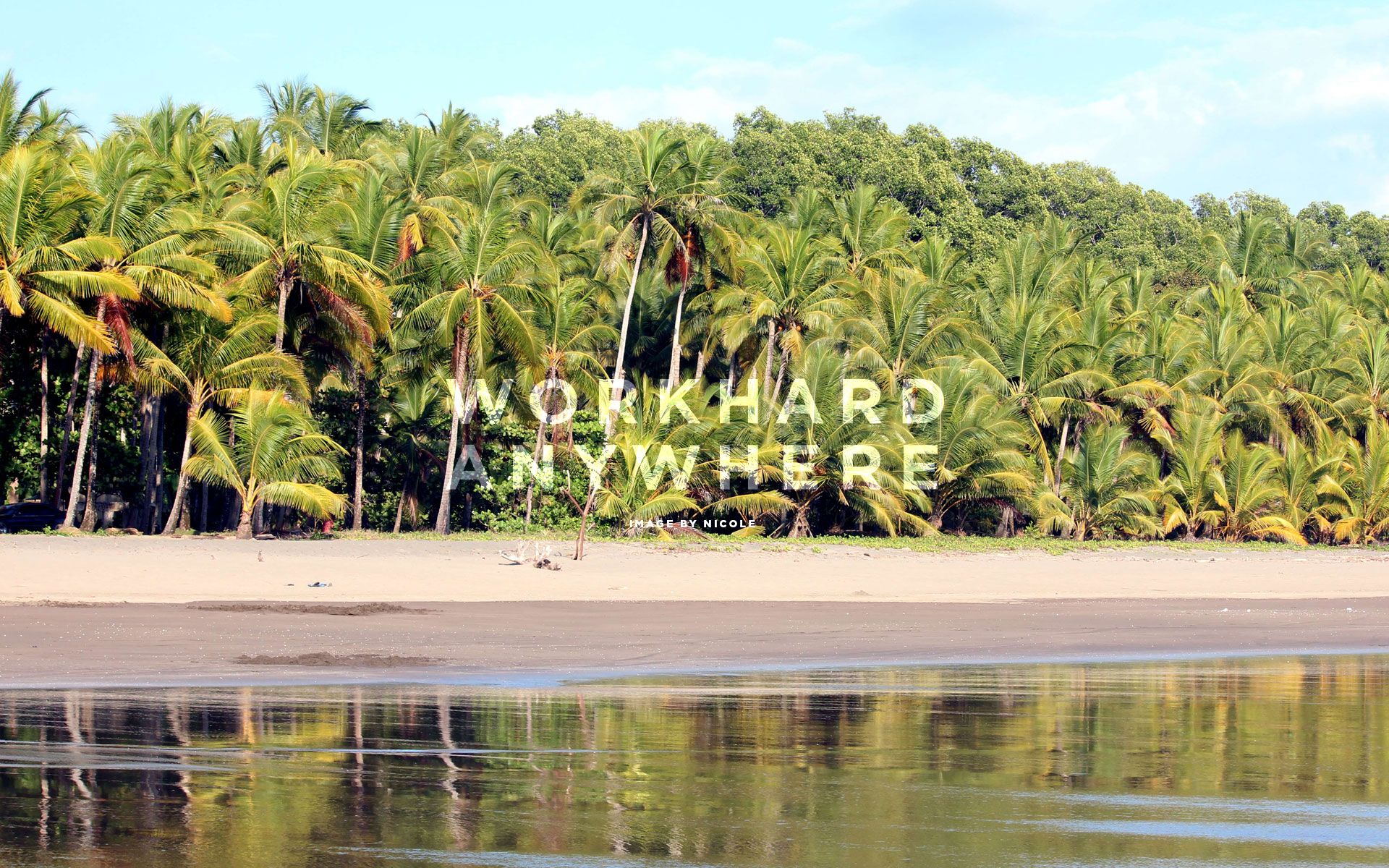 Spiaggia tropicale con palme, Costa Rica, 1920x1200 Full HD+ WUXGA, PC